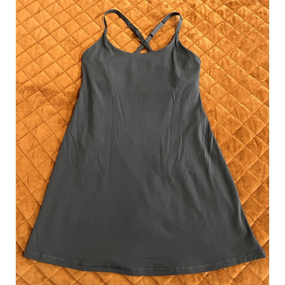 Womens Slate Blue Athletic Tennis Pickleball Golf Dress w/ shorts pockets Small